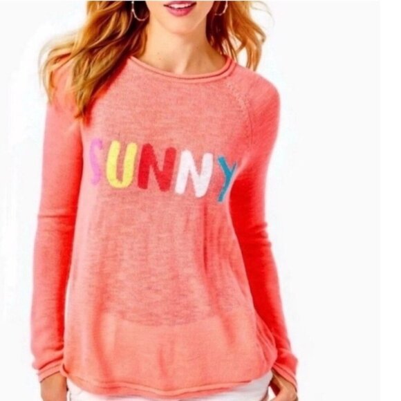 Lily Pulitzer Danette Sunny Sweater Medium Designer Preppy Coastal - Picture 1 of 4
